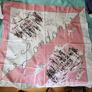Brand New Burberry 100% silk scarf pink